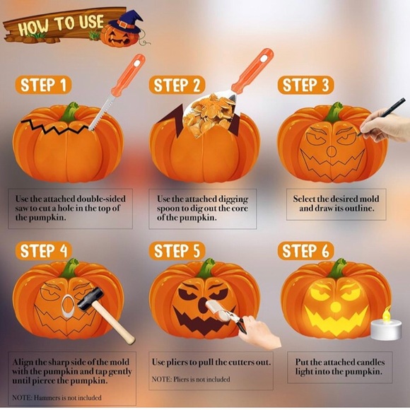 Halloween Pumpkin Carving Kit 
30Pcs - Picture 8 of 16